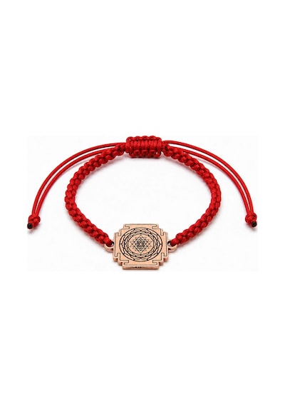 Sri Yantra Bolluk Ve Denge Tılsımı Bakır Makrome Bileklik Rose