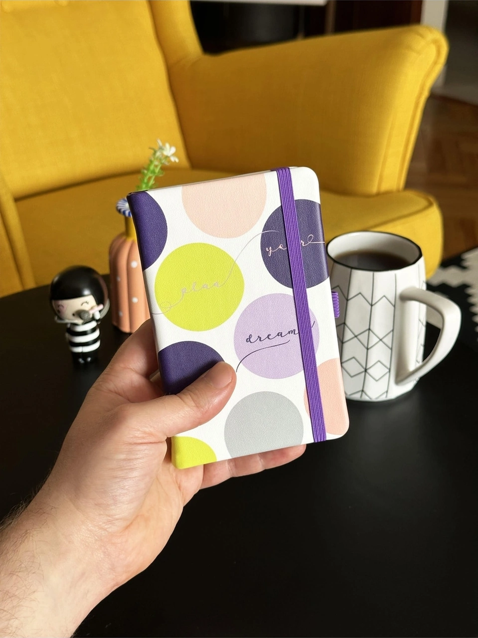 Venzi Art Sert Kapak Vegan Deri 192 Sayfa A6 80gr. Çizgili Defter Mor