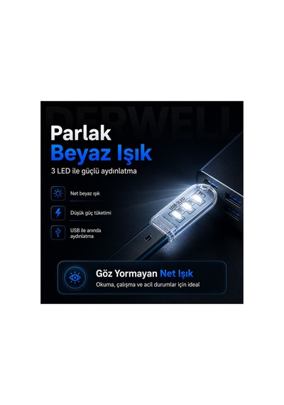 Yeni 2026 Kompakt Mini Usb Led Aydınlatma Taşınabilir Masa Lambası 3 Led Smd Parlak Beyaz Işık Laptop Pc Powerbank Uyumlu Şeffaf Gövde Koruyucu Kapaklı Kitap Okuma Kamp Gece Lambası Dayanıklı
