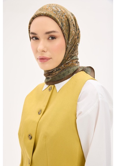 Silk Home Arve Eşarp Viona Kahverengi 90x90 Çok Renkli