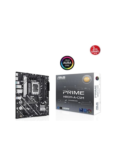 Asus Prıme H810m-a-csm Ddr5 Hdmı-dp Pcıe 4.0 1851p Matx Kurumsal Anakart