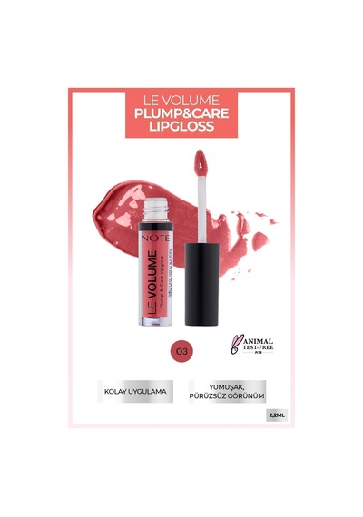 Note Cosmetique Le Volume Plump & Care Lipgloss Nemlendirici Dudak Parlatıcısı - 03 Candy Rose - Pembe