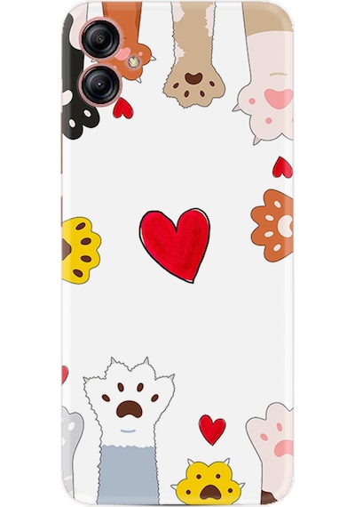 Samsung Uyumlu Galaxy A04E Kılıf Resimli Desenli Silikon Platinium Series Kedilerin Aşkı 1903