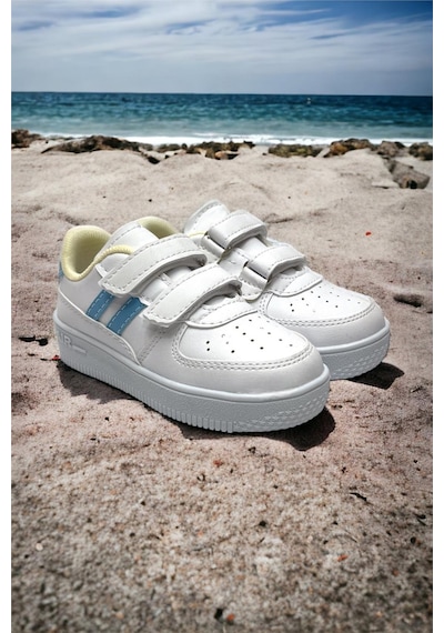 Çocuk Sneaker Spor Ayakkabı Beyaz-mavi-beyaz - Mavi