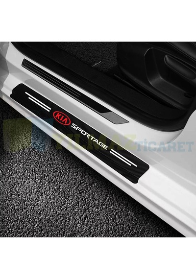 Kia Sportage Logo Karbon Kapı Eşiği Koruma Oto Sticker 4 Parça