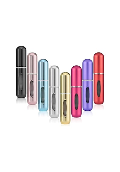 Tech 5ml Metal Taşınabilir Parfüm Şişesi, Doldurulabilir Seyahat Parfüm Atomizeri, Alüminyum Gövdeli Kolonya Dispenseri, Sızdırmaz Mini Cep Boyu Sprey Şişesi, Uçak Kabin Uyumlu Unisex Gümüş