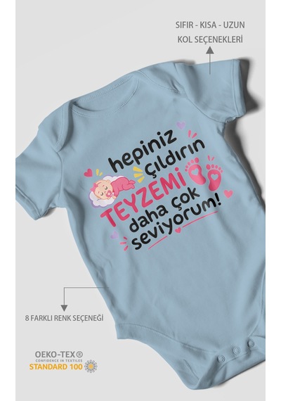 Morivokids Teyzeye Özel Kısa Kollu Bebek Body %100 Pamuk Zbn195-kk Bebe Mavisi