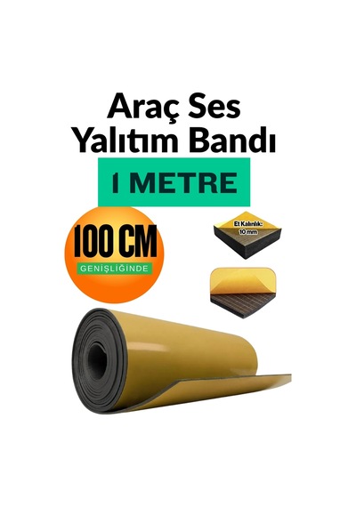 Araç İçi Ses Ve Isı Yalıtım Bandı 100 Cm En 5 Mm Kalınlık 1 Metre Uzunluk Yapışkanlı Kauçuk Sünger