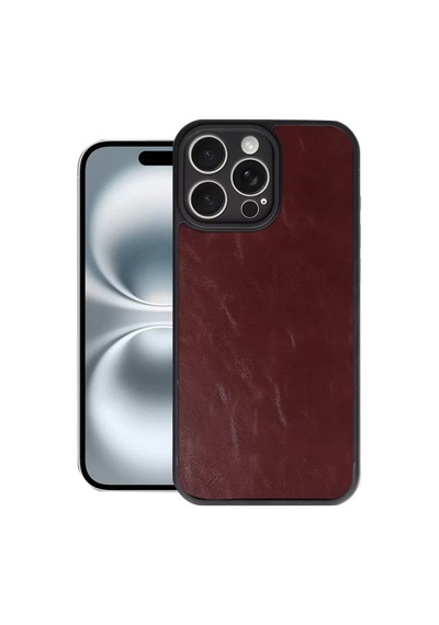 Newface Apple İphone 16 Pro Max Kılıf Aras Deri Kapak - Bordo