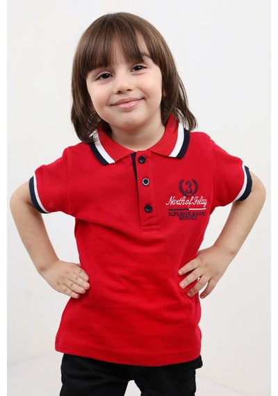 Toontoy Kids Toontoy Erkek Çocuk Nakışlı Tişört Kırmızı Toontoy Kids Toontoy Erkek Çocuk Nakışlı Tişört Kırmızı