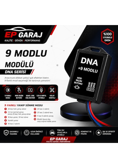 Dna 9 Modlu Çakar / Flaşör Modülü Dna Serisi Aracına Dikkat Çekici Işık Efekti Kat 0