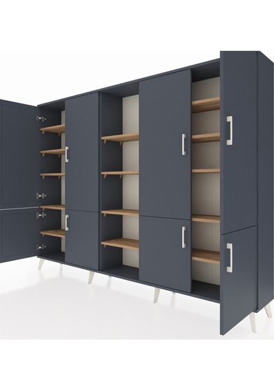 Arges Dolap 14 Raflı 8 Kapaklı 220x30x163 Antrasit-antrasit/çam Antrasıt/atlas Çam - Antrasıt Arges Dolap 14 Raflı 8 Kapaklı 220x30x163 Antrasit-antrasit/çam Antrasıt/atlas Çam - Antrasıt