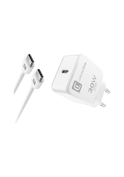 Cellularline 30w Adaptör + C2C Kablo Şarj Kiti Cellularline 30w Adaptör + C2C Kablo Şarj Kiti