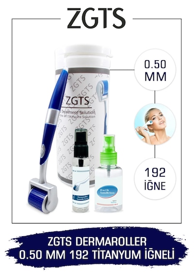 Zgts Blue Line Dermaroller 0.50mm Titanyum 192 Iğneli Derma Rolle