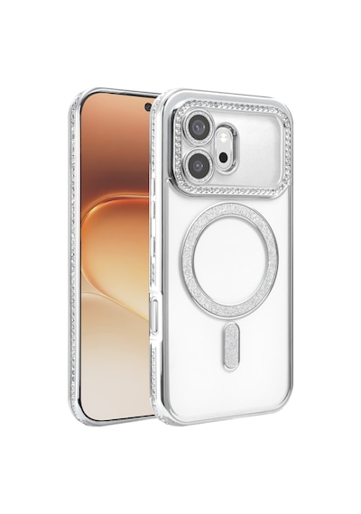 Newface Huawei Honor 600 Joke Simli Magneticsafe Kılıf Gümüş