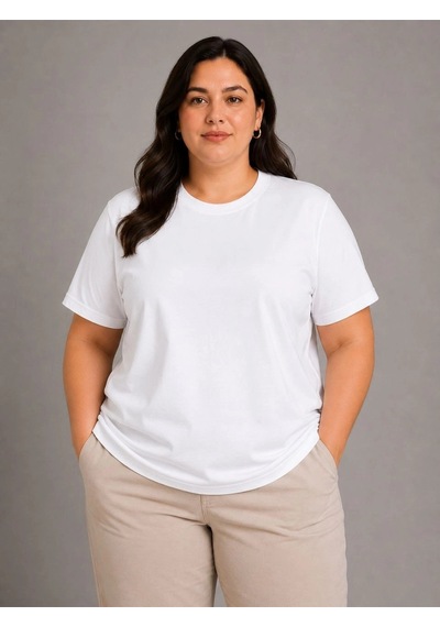 Wear Vexel Kadın Battal Big Size Basic Tişört Bisiklet Yaka Rahat Kalıp T-shirt - Beyaz Beyaz Wear Vexel Kadın Battal Big Size Basic Tişört Bisiklet Yaka Rahat Kalıp T-shirt - Beyaz Beyaz