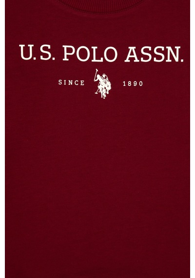 U.S. Polo Assn. Erkek Çocuk Bordo Bisiklet Yaka Sweatshirt 50313900-VR014