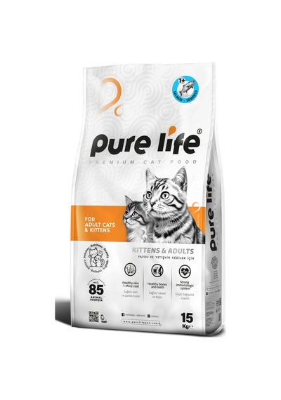 Purelife Yetişkin Balık Etli Kedi Maması 15 KG
