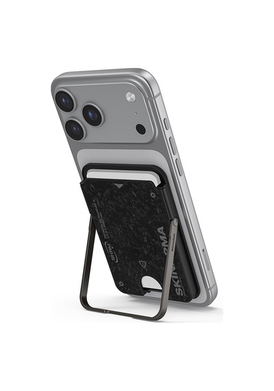Skinarma Metal Tasarımlı 2 Hazneli Vektor Serisi Magnetik Standlı Kartlık Siyah Siyah