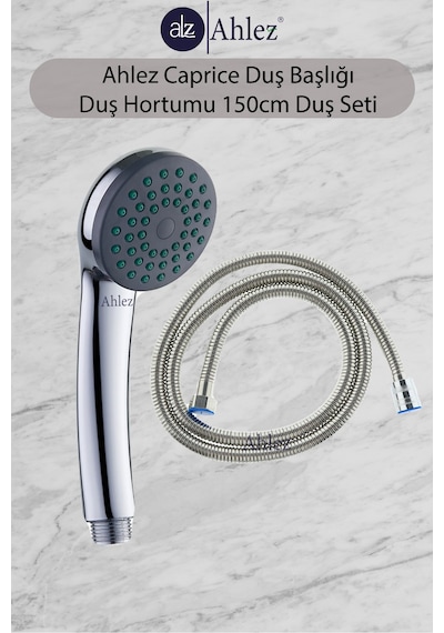 Ahlez Caprice Duş Başlığı + Duş Hortumu Duş Seti Duş Takımı Krom Ahlez Caprice Duş Başlığı + Duş Hortumu Duş Seti Duş Takımı Krom