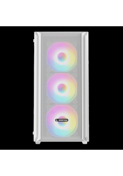Rampage Beta Mesh 650w 80 Plus Standart 4 12cm Argb Fan Temperli Camlı Mid-t Beyaz Oyuncu Kasası