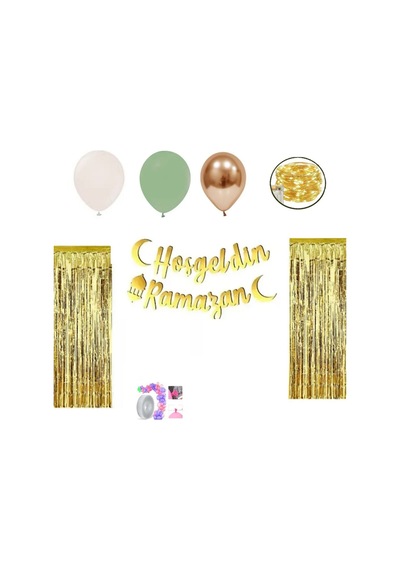 Ramazan Süsleri Led Işılı Perdeli Set 13 balonlu
