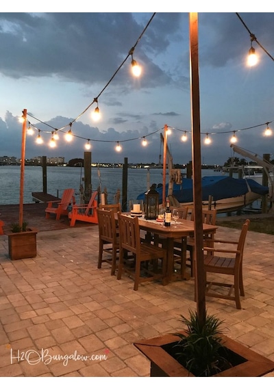 Sarı Işık Ampullü, 5 Metre 10 Duylu Eklenebilir Bahçe, Kafe, Teras, Balkon Armatürü İç Dış Ve Mekan Siyah