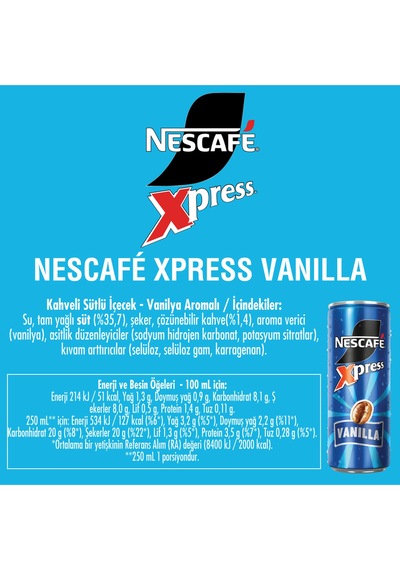 Nescafé Xpress Vanilla Soğuk Kahve 250ml X6 Diğer