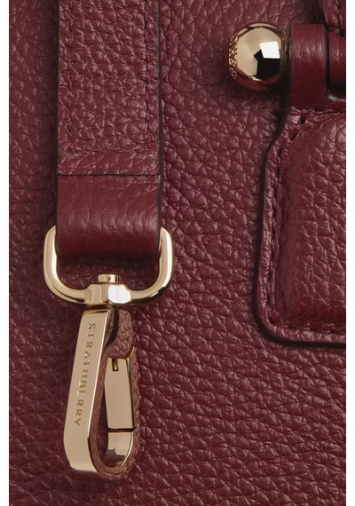 Strathberry Mini Georgia Tote Çanta Burgundy Oxblood, Şık Ve Işlevsel Omuz Çantası Bordo