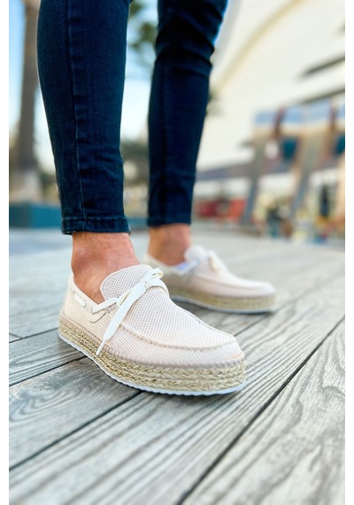 Ch311 - Espadril Erkek Ayakkabı Bej Bej