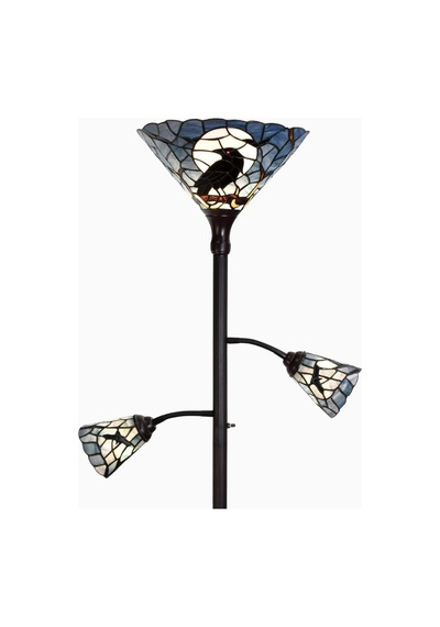 Home London Breeze L30812 El Yapımı Tiffany Vitray 3 Işıklı Ayaklı Lambader 178 Cm Dark Blue Diğer