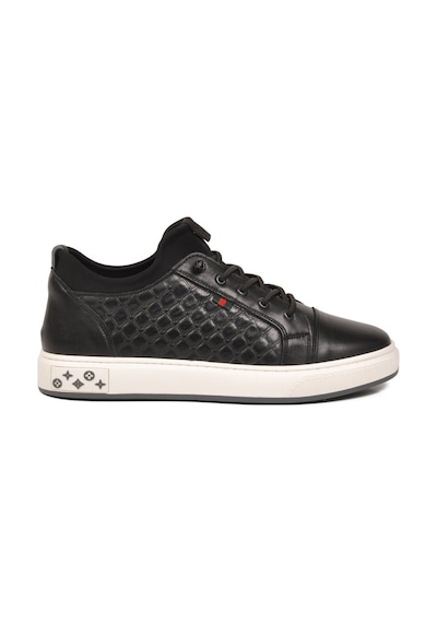 Voyager Siyah Hakiki Deri Kroko Desenli Rahat Şık Erkek Casual Ayakkabı Sneaker 6424-1 M