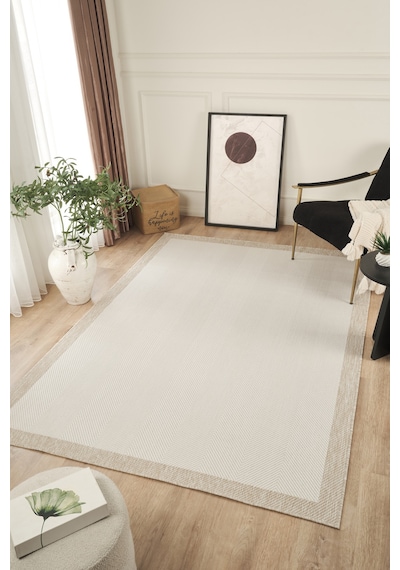 Sisalux 3084 Krem Bej Sisal Dokuma Jüt Kilim Hav Toz Vermez Halı Salon Mutfak Oturma Odası Halısı Krem - Bej