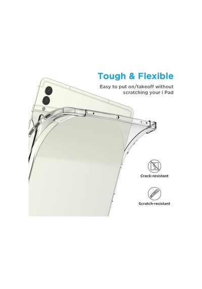 Samsung Uyumlu Galaxy Tab S9 Fe Plus X610 / S9 Plus X810 Kılıf Darbelere Dayanıklı Şeffaf Kapak X616-816-18