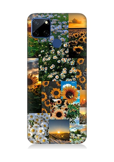 Realme C12 Uyumlu Ayçiçeği Deseni Desenli Silikon Kılıf