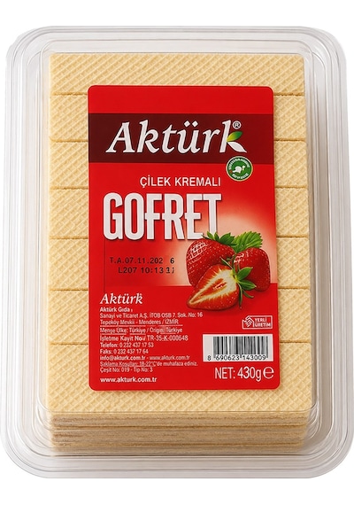 Aktürk Gofret Çilek Kremalı 430 Gr X 4 Adet