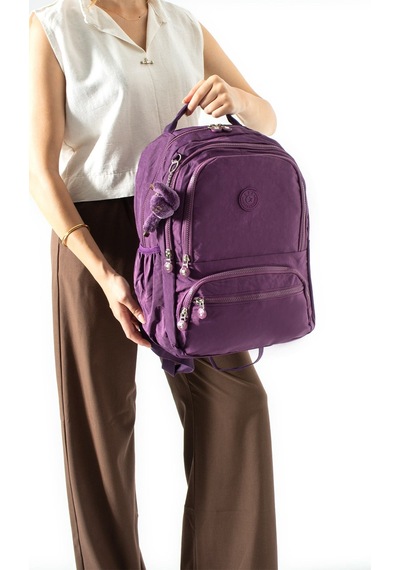 Ultra Hafif Çok Cepli Orta Boy Sırt Çantası Mor Model: 571-3m