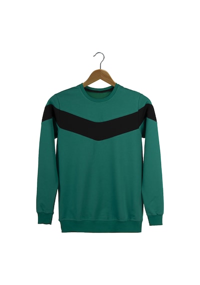 Terapi Men Erkek Bisiklet Yaka Yeşil Sweatshirt Yeşil