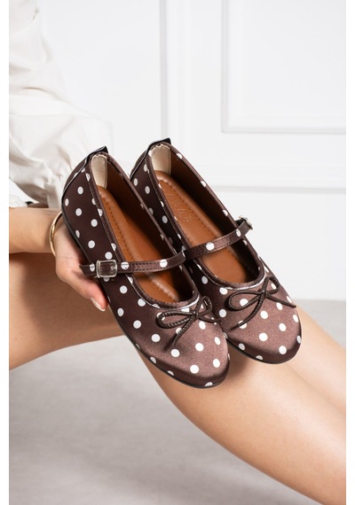 Dabab Shoes Penelop Kadın Acı Kahve Saten Puantiyeli Fiyonk Detaylı Ayarlanabilir Tokalı Ortopedik Taban Mary Jane Babet Ayakkabı Kahverengi Dabab Shoes Penelop Kadın Acı Kahve Saten Puantiyeli Fiyonk Detaylı Ayarlanabilir Tokalı Ortopedik Taban Mary Jane Babet Ayakkabı Kahverengi