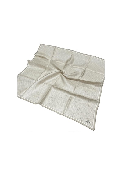 Vakko Twill İpek Eşarp - Helezon Monogram - Bej