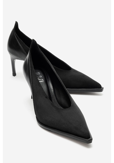 Luvi Shoes Meadow Siyah Süet Cilt Kadın Topuklu Ayakkabı