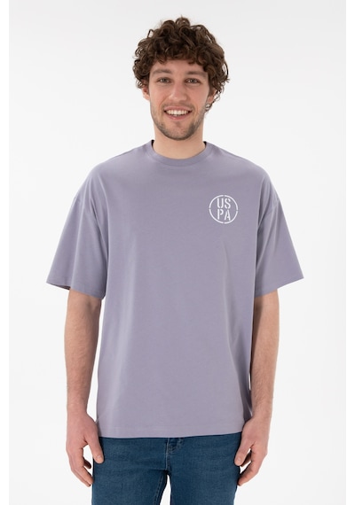 U.S. Polo Assn. Erkek Oversize Fit Bisiklet Yaka Gri Tişört 50305904-VR024