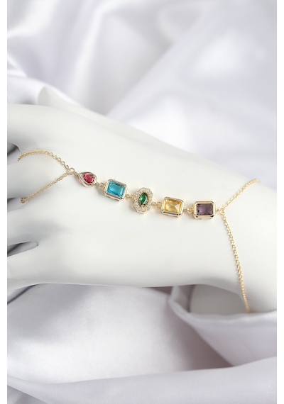 Renkli Zirkon Taşlı Model Gold Renk Şahmeran Çok Renkli 86228494