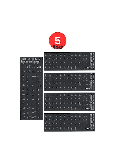 Mn6 Mtrq Türkçe Q Klavye Sticker/5 Adet-silinmez-laptop Pc Uymlu/türkçe Q Sticker