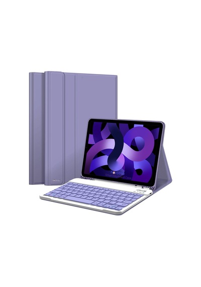 NovStrap Apple Uyumlu iPad Air 4/5 Nesil 10.9 inç Bluetooth Klavyeli Kılıf Deri Kapaklı Standlı