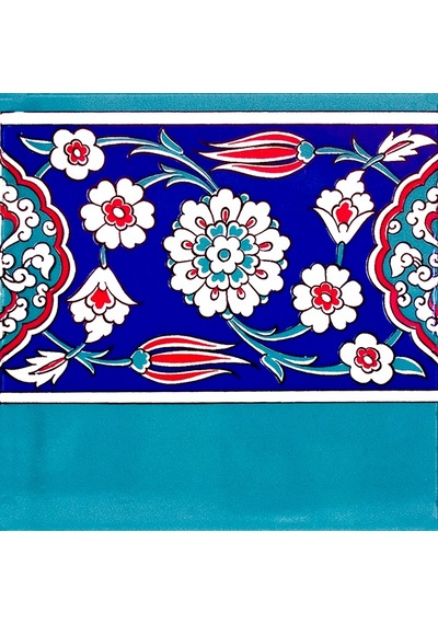 Armada Çini 20X20 CM Ks 24 Osmanlı Çiçek Desen Seramik Çini Bordü