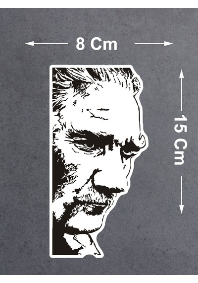 Mustafa Kemal Atatürk Sticker - Atatürk Silüet Sticker - Araba Oto Cam Motosiklet Karavan Sticker - 00018 15x8 Cm