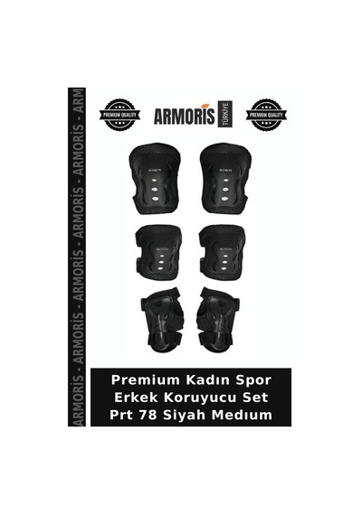 Premium Kadın Spor Erkek Koruyucu Set Prt 78 Siyah Medıum