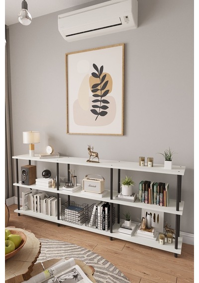 Çevir Kur 200 Cm Beyaz Raflı Konsol 200 75 29 Cm Beyaz