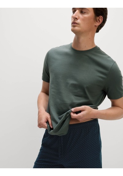 Marks & Spencer Pure Cotton Geometrik Desenli Pijama Takımı T07000098 Yeşil